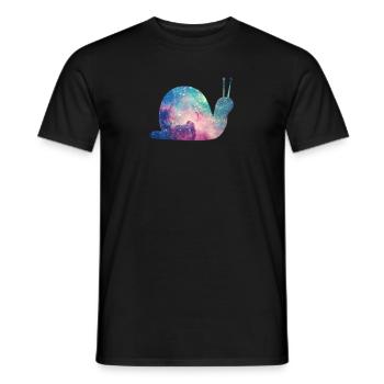 Motif de l'univers des escargots comme un univers - T-shirt homme - noir - Devant - AI Model Male 178 light (178cm)