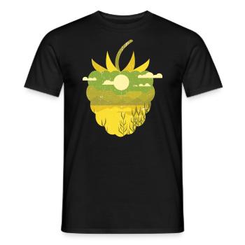 Framboise panoramique vintage - T-shirt homme - noir - Devant - AI Model Male 178 light (178cm)