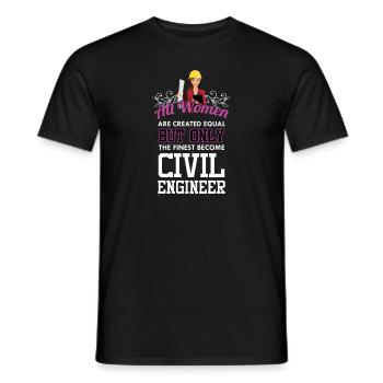 Only The Finest Become Civil Engineer - Men's T-Shirt - black - Front - AI Model Male 178 light (178cm)