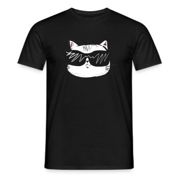 Coole Katze Sonnenbrille | Geschenk Idee - Männer T-Shirt - Schwarz - Vorne - AI Model Male 178 light (178cm)