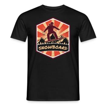 Propagande de snowboard | Sports d'hiver neige hiver - T-shirt homme - noir - Devant - AI Model Male 178 light (178cm)