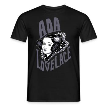 Ada Lovelace Grau - Inspirational Mathematician - Men's T-Shirt - black - Front - AI Model Male 178 light (178cm)