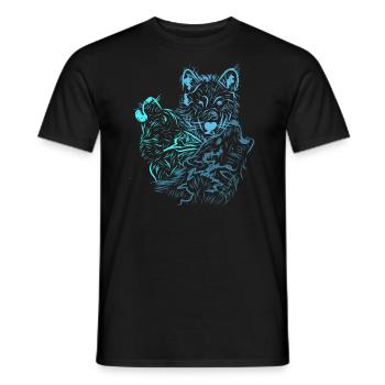 Drei Wölfe Blau - Männer T-Shirt - Schwarz - Vorne - AI Model Male 178 light (178cm)