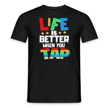 Tap, danse, claquettes - T-shirt homme - noir - Devant - AI Model Male 178 light (178cm)