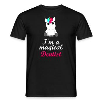 fée des dents de dentiste magique, fil dentaire, grotte, brosse à dents - T-shirt homme - noir - Devant - AI Model Male 178 light (178cm)