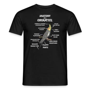 Anatomy of a Cockatiel - Männer T-Shirt - Schwarz - Vorne - AI Model Male 178 light (178cm)
