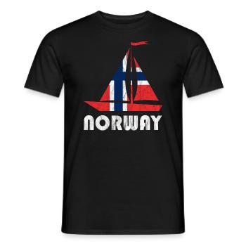 Norway Boat Flag Norwegen Norge Elch - Männer T-Shirt - Schwarz - Vorne - AI Model Male 178 light (178cm)