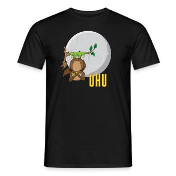 Hibou devant la lune - T-shirt homme - noir - Devant - AI Model Male 178 light (178cm)