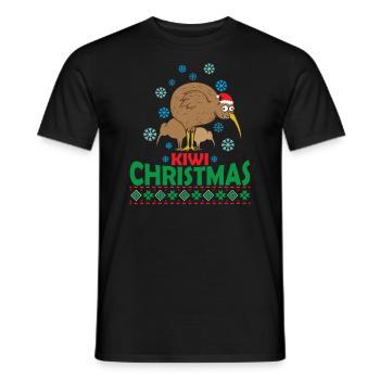 Ugly Christmas mit Kiwi Vogel aus Neuseeland - Männer T-Shirt - Schwarz - Vorne - AI Model Male 178 light (178cm)
