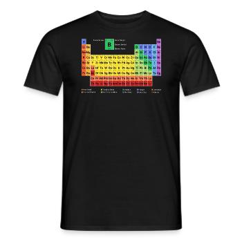 Tableau périodique des éléments nouveaux et complets - T-shirt homme - noir - Devant - AI Model Male 178 light (178cm)
