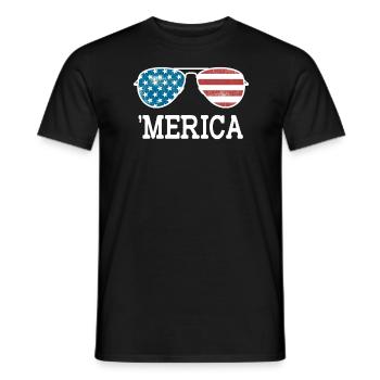 'merica - America - Amerika - Sonnenbrille Patriot - Männer T-Shirt - Schwarz - Vorne - AI Model Male 178 light (178cm)