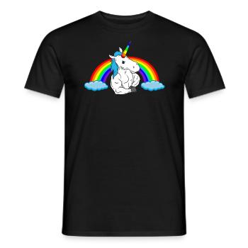 Licorne arc-en-ciel de muscle culturisme du - T-shirt homme - noir - Devant - AI Model Male 178 light (178cm)