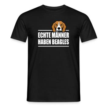 Echte Männer haben Beagle Hund - Männer T-Shirt - Schwarz - Vorne - AI Model Male 178 light (178cm)