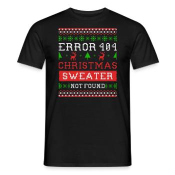 Error 404 Christmas sweater not found Ugly Sweater - Men's T-Shirt - black - Front - AI Model Male 178 light (178cm)