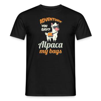 Aventure aventure voyage backpacker camping - T-shirt homme - noir - Devant - AI Model Male 178 light (178cm)