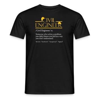 Ingénieur civil Ingénieur Métier Études Proverbe - T-shirt homme - noir - Devant - AI Model Male 178 light (178cm)