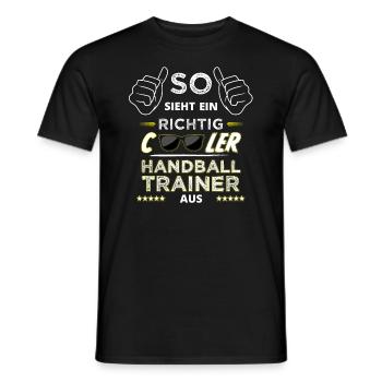 Handball Habdball coach coach coach gift - Men's T-Shirt - black - Front - AI Model Male 178 light (178cm)