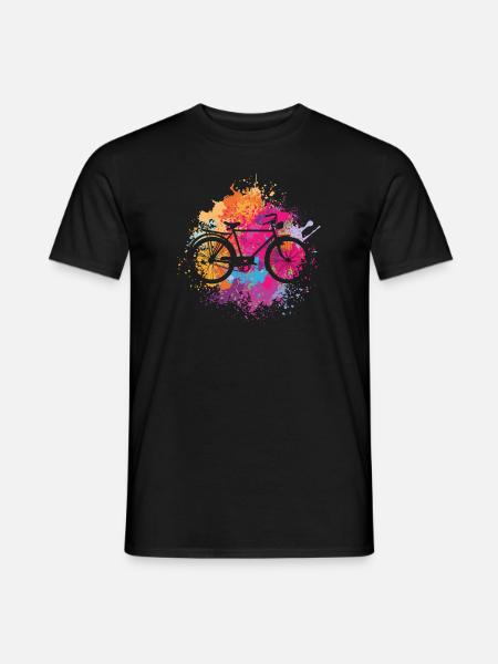 Vintage bike with colour stains - Men's T-Shirt - black
