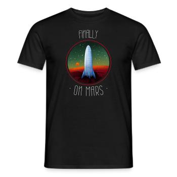 FINALLY ON MARS - Men's T-Shirt - black - Front - AI Model Male 178 light (178cm)