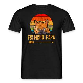 Bouledogue français Frenchie papa père - T-shirt homme - noir - Devant - AI Model Male 178 light (178cm)