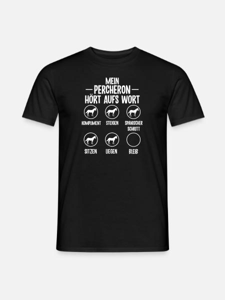 Lustiges Percheron Pferd Geschenk - Männer T-Shirt - Schwarz