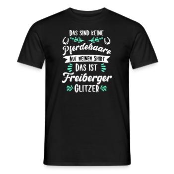 Freiberger Glitzer Pferd Spruch Geschenk - Männer T-Shirt - Schwarz - Vorne - AI Model Male 178 light (178cm)