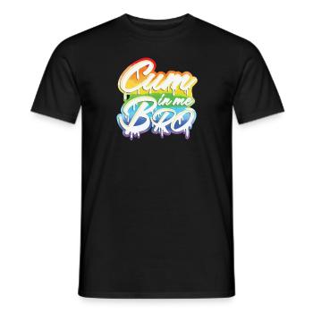 Gay « Cum in Me Bro » - T-shirt homme - noir - Devant - AI Model Male 178 light (178cm)