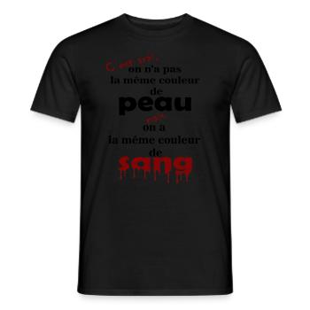 tee-shirt texte antiraciste - T-shirt homme - noir - Devant - AI Model Male 178 light (178cm)