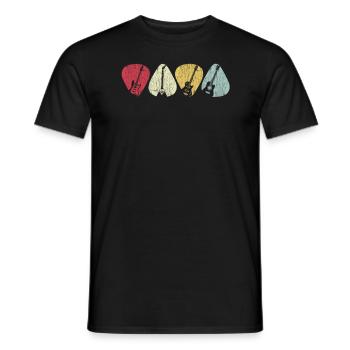 Guitar Pick Plectrum For Guitarist Retro - Men's T-Shirt - black - Front - AI Model Male 178 light (178cm)