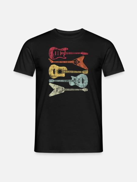 E-Gitarre Gitarren Für Gitarrist Retro Geschenk - Männer T-Shirt - Schwarz