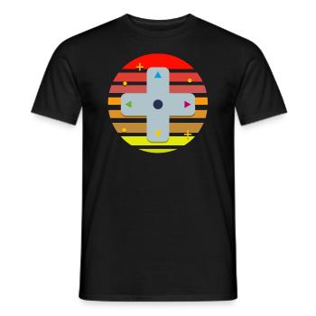 Gamepad im Sonnenuntergang - Männer T-Shirt - Schwarz - Vorne - AI Model Male 178 light (178cm)