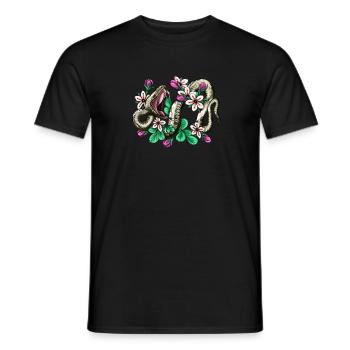Snake flowers - Men's T-Shirt - black - Front - AI Model Male 178 light (178cm)