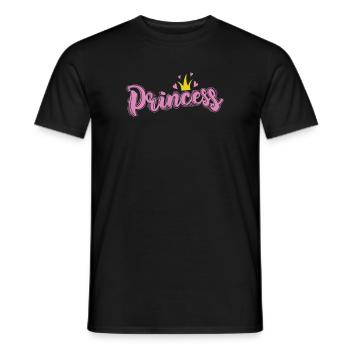 Princess with crown and little heart girl - Men's T-Shirt - black - Front - AI Model Male 178 light (178cm)