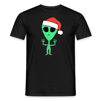 Alien Weihnachten Weihnachtsmann - Männer T-Shirt - Schwarz - Vorne - AI Model Male 178 light (178cm)