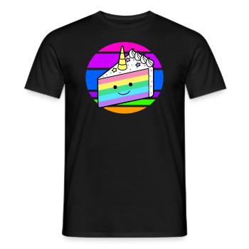 Gâteau licorne gâteau licorne arc en ciel - T-shirt homme - noir - Devant - AI Model Male 178 light (178cm)