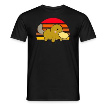 Platypus sunset - Men's T-Shirt - black - Front - AI Model Male 178 light (178cm)