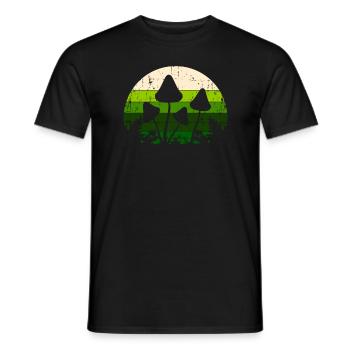 Retro Vintage Psychedelic Mushroom/ Hippie - Men's T-Shirt - black - Front - AI Model Male 178 light (178cm)
