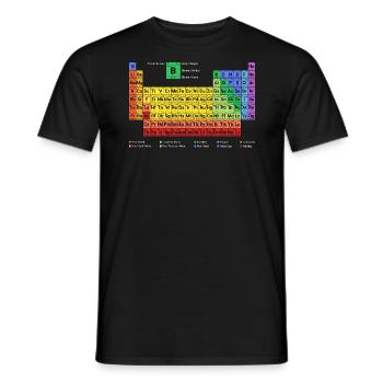 Tableau périodique des éléments nouveau avec description - T-shirt homme - noir - Devant - AI Model Male 178 light (178cm)