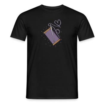 Sewing Paths Role - Men's T-Shirt - black - Front - AI Model Male 178 light (178cm)