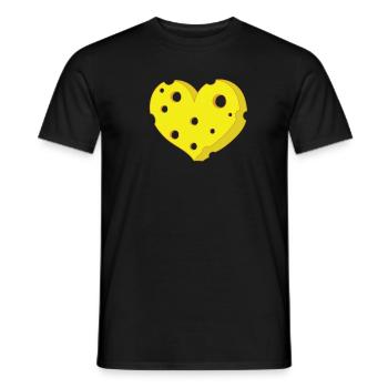 Stück Käse in Herzform - Männer T-Shirt - Schwarz - Vorne - AI Model Male 178 light (178cm)