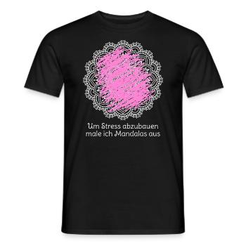 Um Stress abzubauen male ich Mandalas aus - Männer T-Shirt - Schwarz - Vorne - AI Model Male 178 light (178cm)