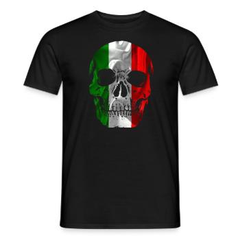 Skull Italie Drapeau italien Italien Cadeaux - T-shirt homme - noir - Devant - AI Model Male 178 light (178cm)