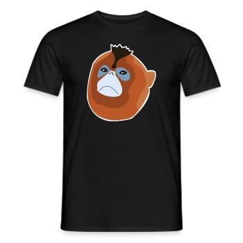Stump-nosed monkey monkey monkey species - Men's T-Shirt - black - Front - AI Model Male 178 light (178cm)
