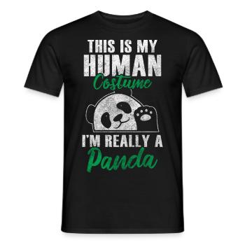 Panda Giant Panda China Cute - Men's T-Shirt - black - Front - AI Model Male 178 light (178cm)