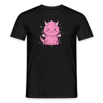 little baby dragon mythical creature fairy tale - Men's T-Shirt - black - Front - AI Model Male 178 light (178cm)