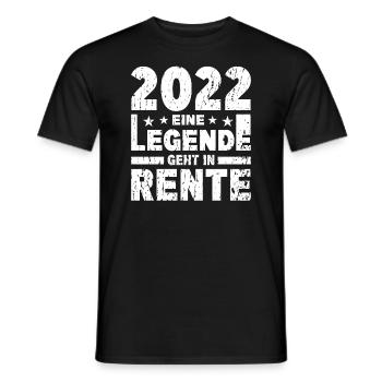 2022 eine Legende geht in Rente - Männer T-Shirt - Schwarz - Vorne - AI Model Male 178 light (178cm)
