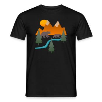 Montagnes Randonnée Bears River Paysage - T-shirt homme - noir - Devant - AI Model Male 178 light (178cm)