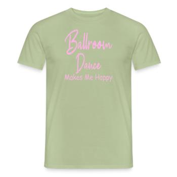 Danse de salon - T-shirt homme - vert sauge - Devant - AI Model Male 178 light (178cm)