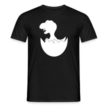 Bébé dinosaure éclot de l’œuf - T-shirt homme - noir - Devant - AI Model Male 178 light (178cm)