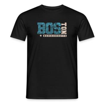 Boston Massachusetts State of America USA - Men's T-Shirt - black - Front - AI Model Male 178 light (178cm)